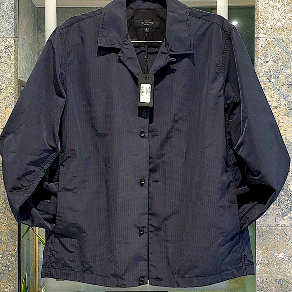 NWT Rag and Bone Finlay Black Water Resistant Shirt Size S